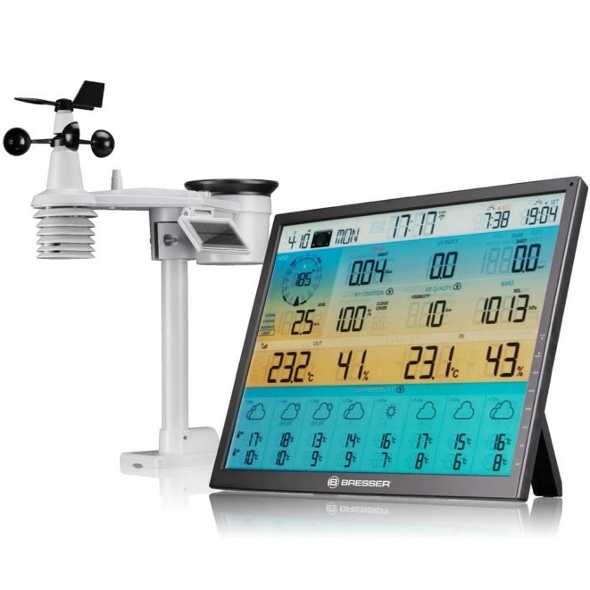 Bresser 7-in-1 Solar Powered Sensor 8-Day 4CAST XL Wi-Fi Weather Station